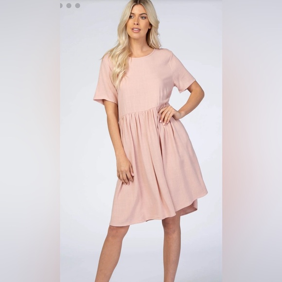 GeeGee Light Dust Pink Babydoll Dress | New No Tags | Size M - Picture 2 of 9
